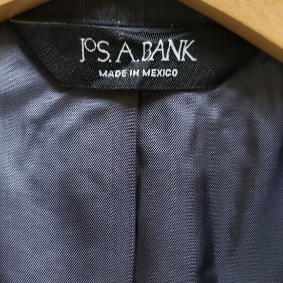 Jos. A. Bank 44L Gray Blue Stripe Wool Silk Blend 2 Button Vented Classic Career - Picture 12 of 15